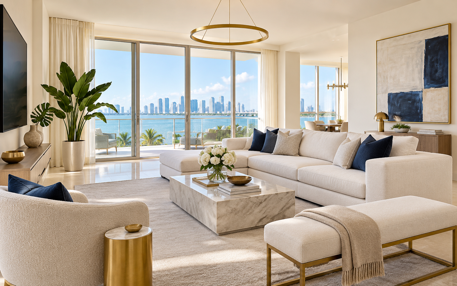 Bright, newly renovated Miami living room